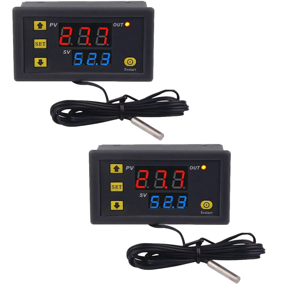 2X DC 24V Digital Thermostat Temperature Controllers Meter Regulators W3230 HOT