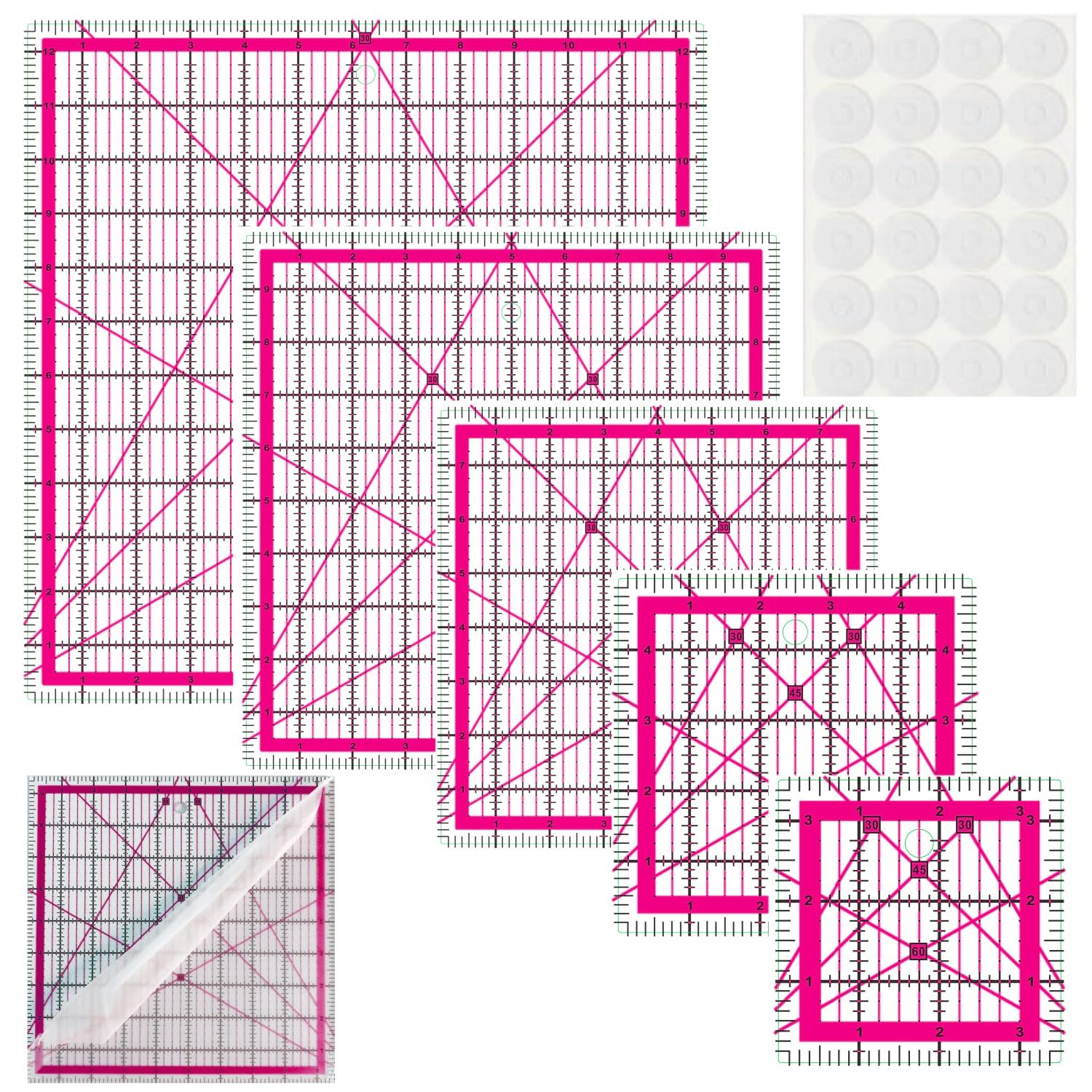 Quilting Rulers,5 Square Quilting Ruler Quilting Templates,Quilting Square