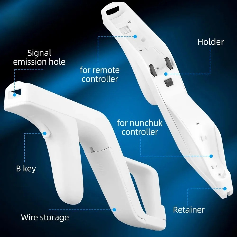 1Pcs Zapper Gun For Nintendo Wii right left Remote Controller Zapper Gun