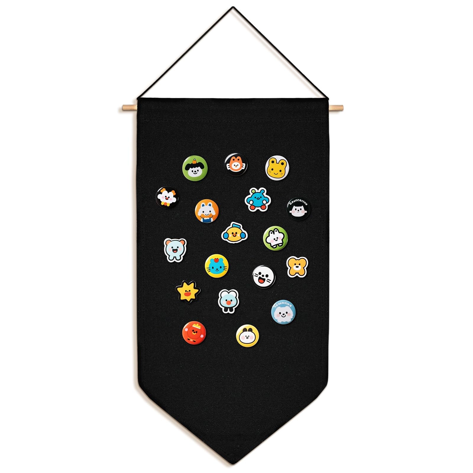 Wahijihe Pin Wall Display Banners,Badge Collection Banner Canvas Black