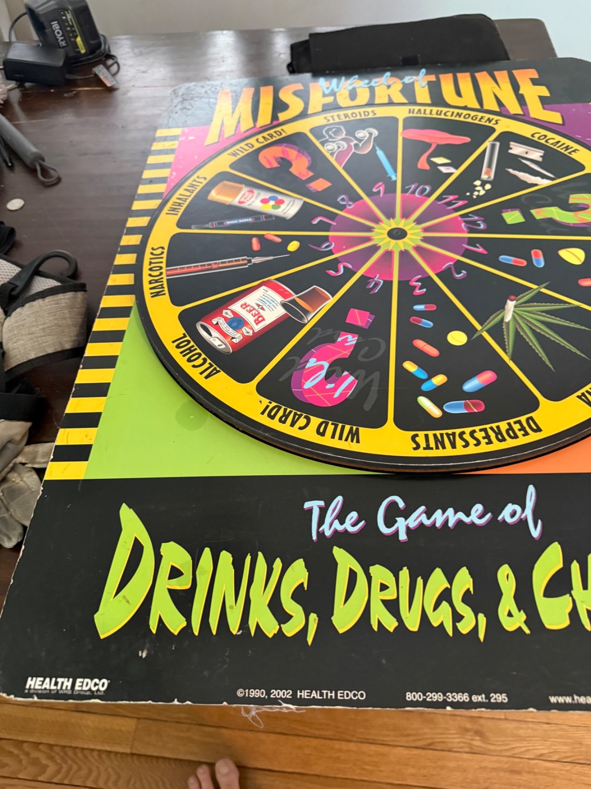 Rare Wheel Of Misfortune Drug Abuse Education Board 1990s Psychedelic Hippie