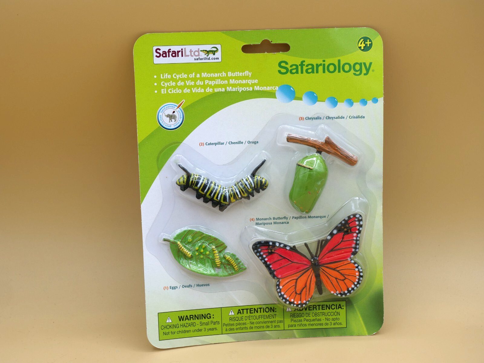 SAFARI LTD LIFE CYCLE OF A MONARCH BUTTERFLY TOY SET Safariology NEW ON CARD
