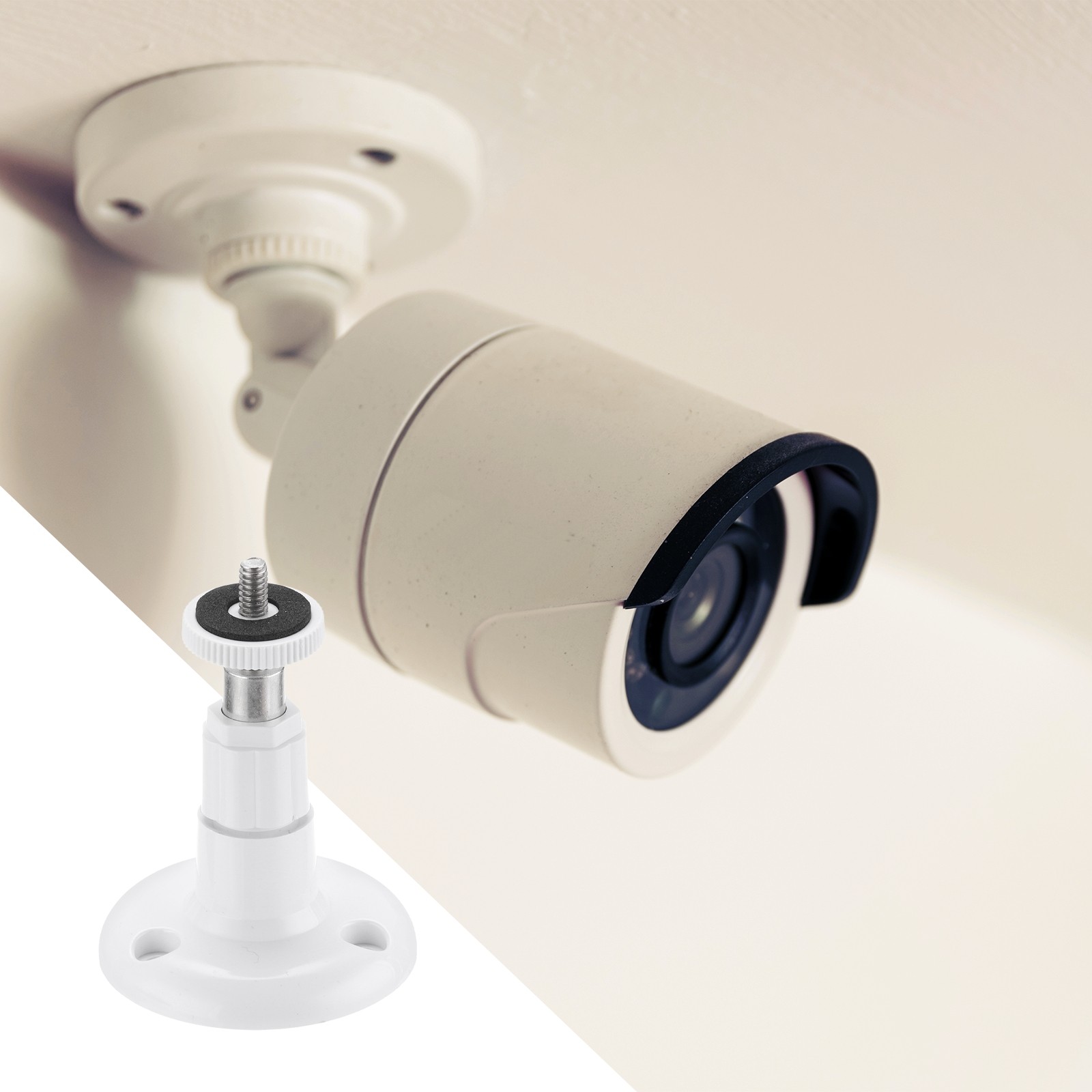 1 Pack Wall Mount Security Camera Bracket 3.7" Mounting White, Plastic