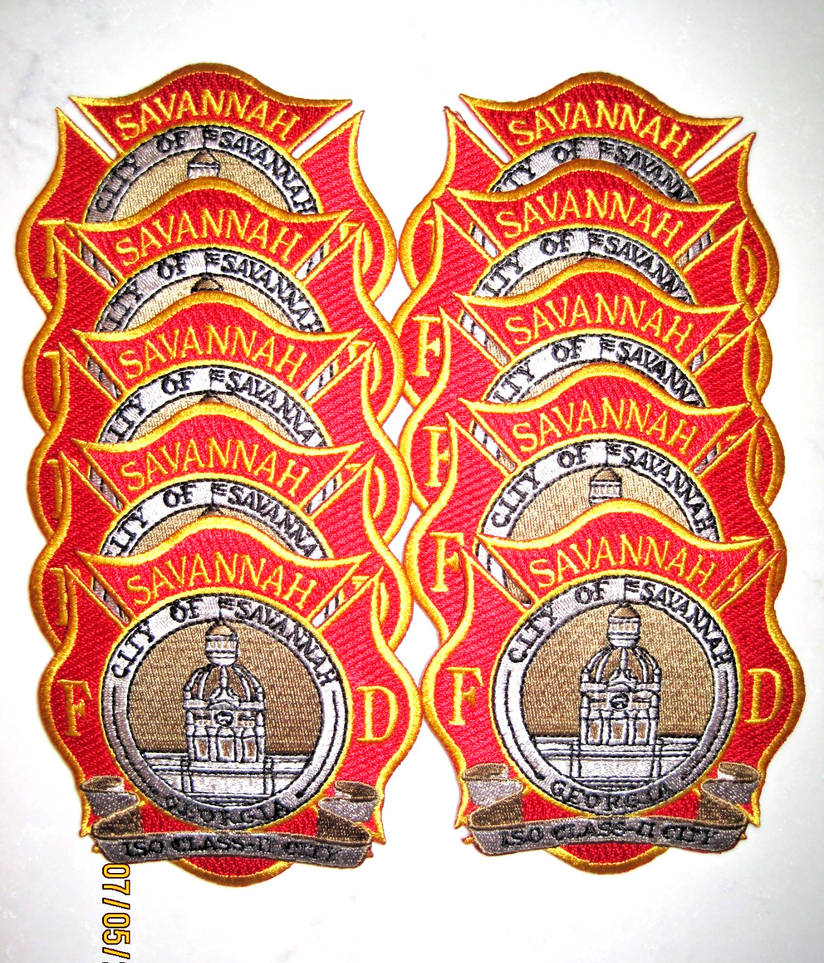 GA - Savannah Fire Dept ISO 2 patch (10 patches) Georgia trade lot