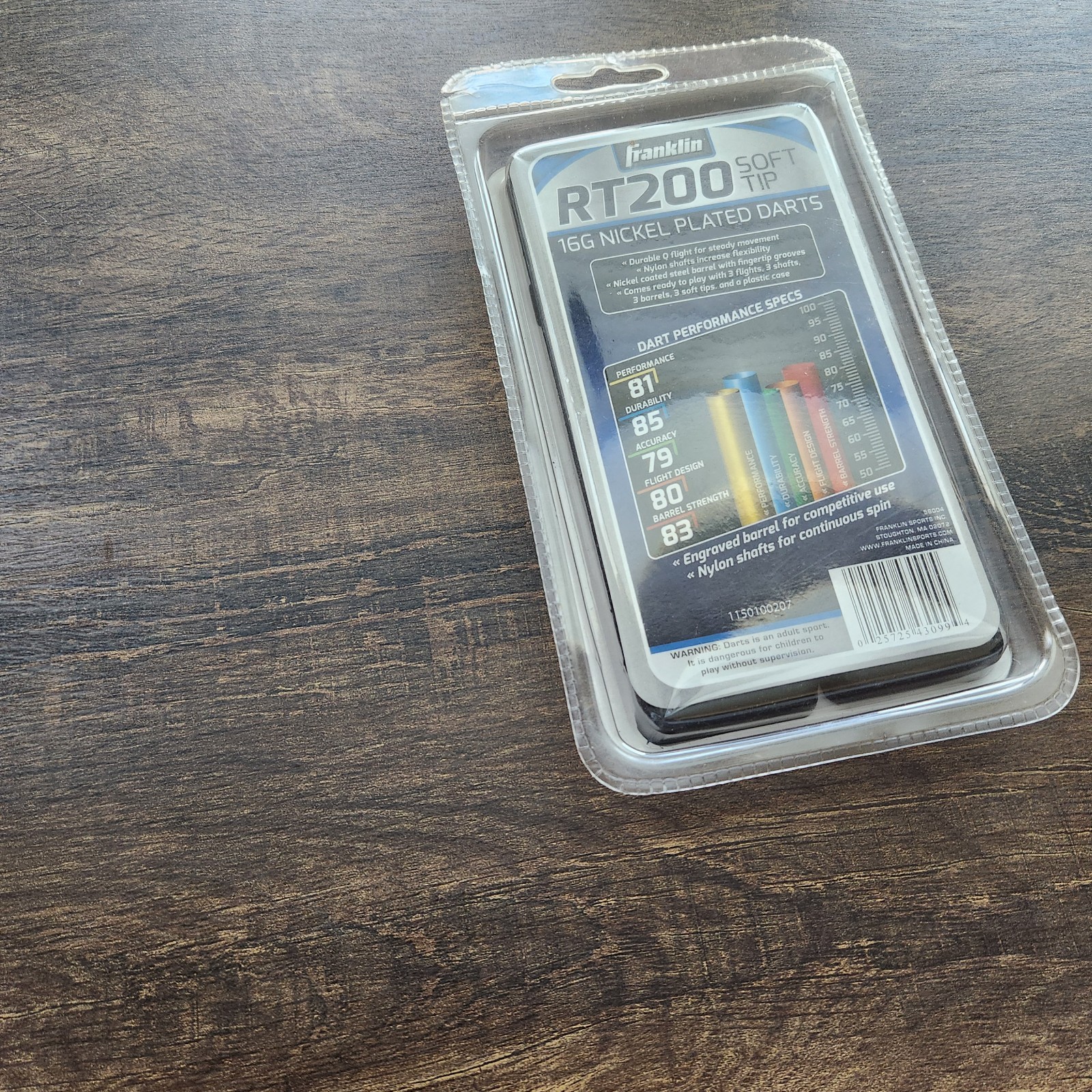 NEW - Unopened FRANKLIN RT200 SOFT TIP G NICKEL-PLATED DARTS