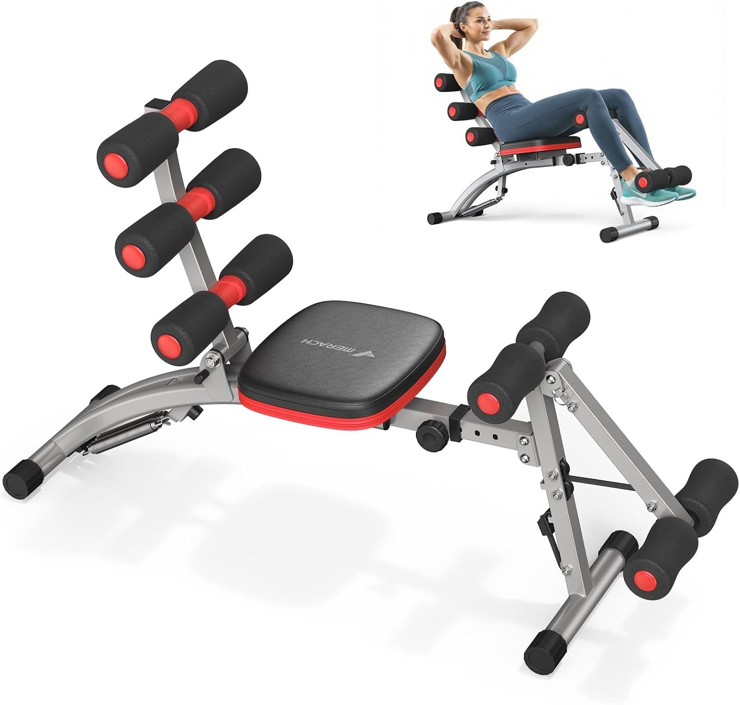 Ab Machine,Multi-Functional Adjustable Ab Trainer, Ab Workout Bench for Home Gym