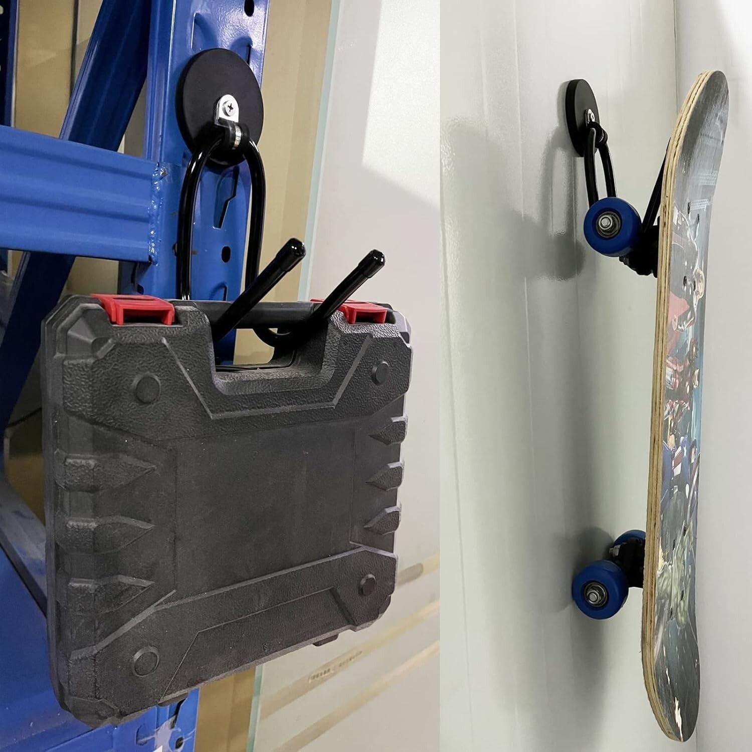 4 Pack Strong Garage Magnetic Hooks, Power Tool Organizer Rack, Heavy Duty St...