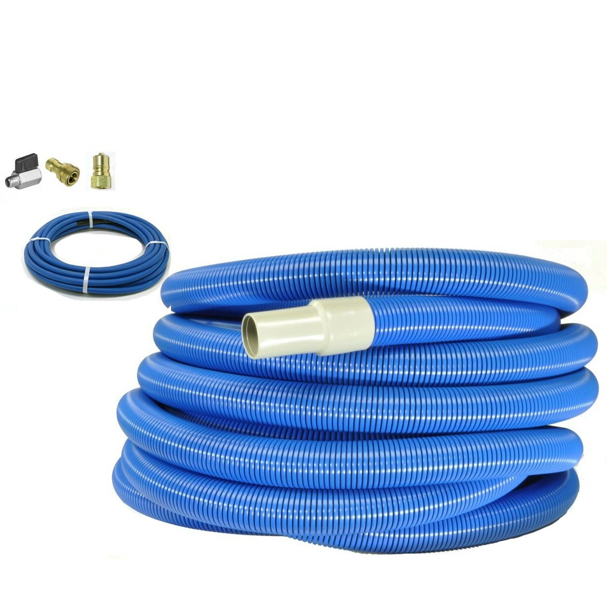 Truckmount Carpet Cleaning Vacuum & Solution Hose Set 25 feet X 2" ID with Cuffs