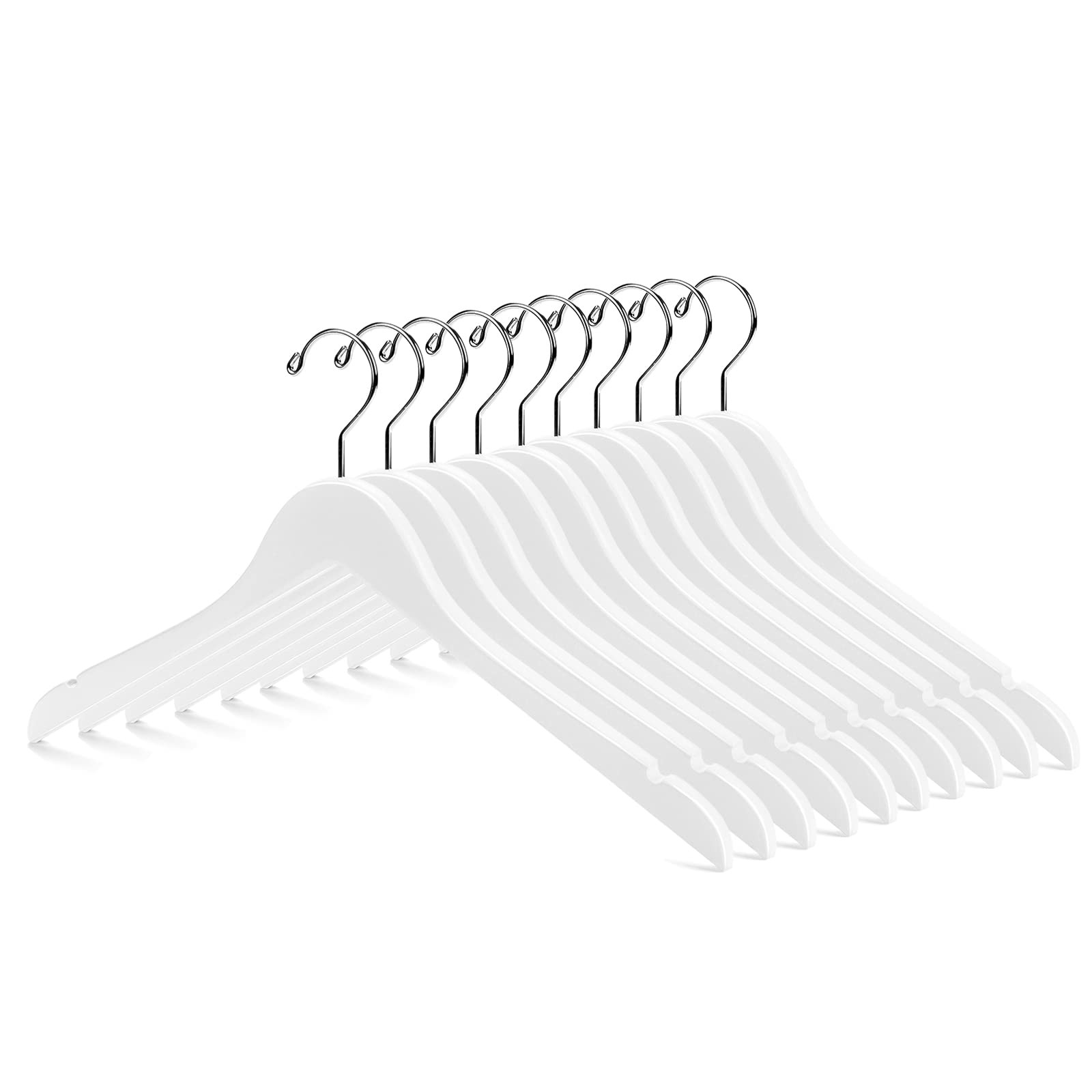 Wooden Coat Hangers Wood Shirt Dress Jacket Clothes Hangers with Extra Smooth...