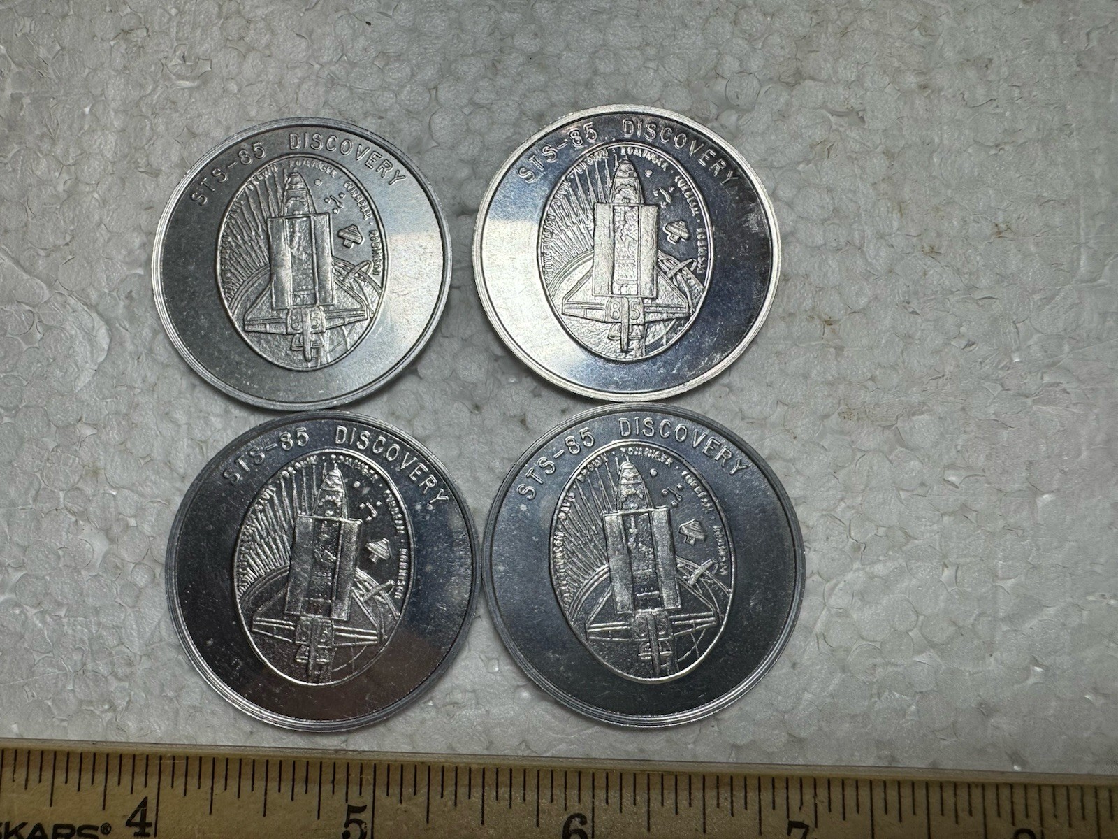 Lot Of 4 - NASA Space Shuttle STS-85 Souvenir Coins