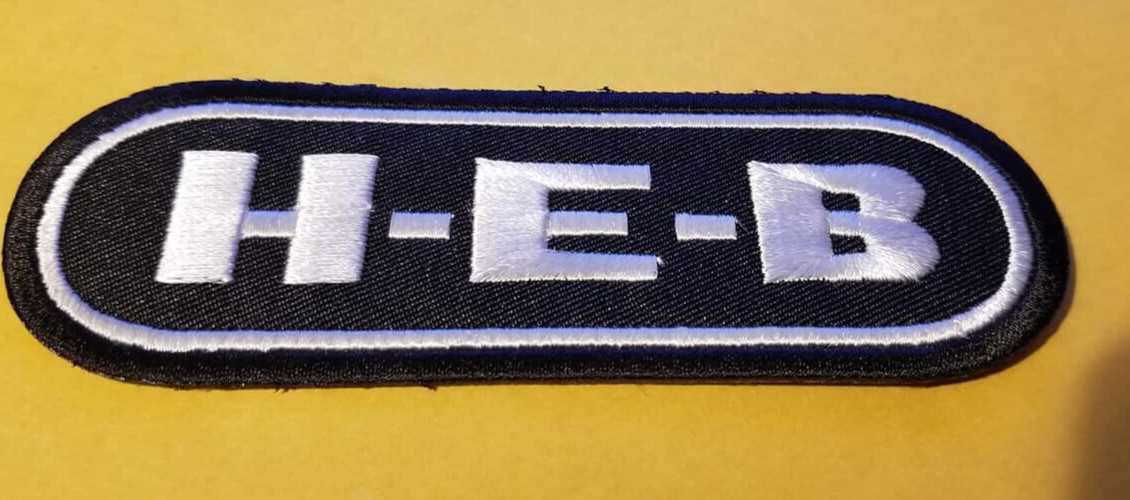H-E-B Grocery Embroidered Patch approx 1.5X4.5"