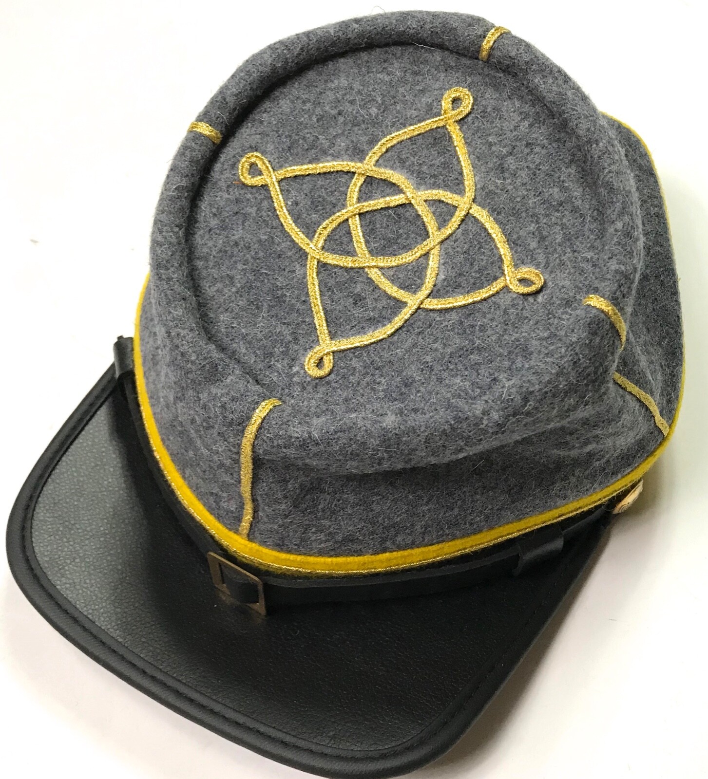 CIVIL WAR CONFEDERATE CS LIEUTENANT CAVALRY OFFICER KEPI FORAGE CAP HAT-LARGE