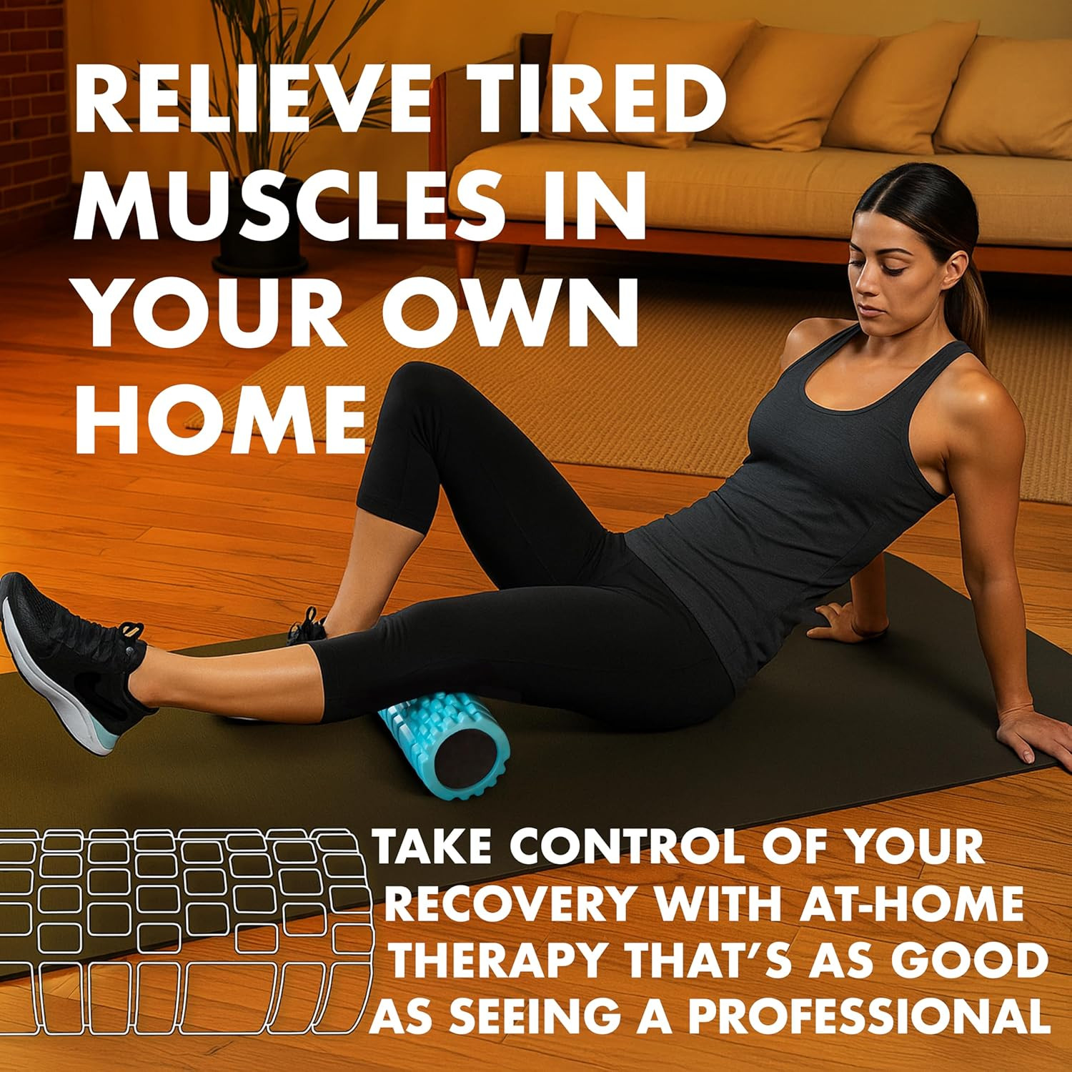 Foam Roller - Medium Density Deep Tissue Massager for Muscle Massage and Myofasc