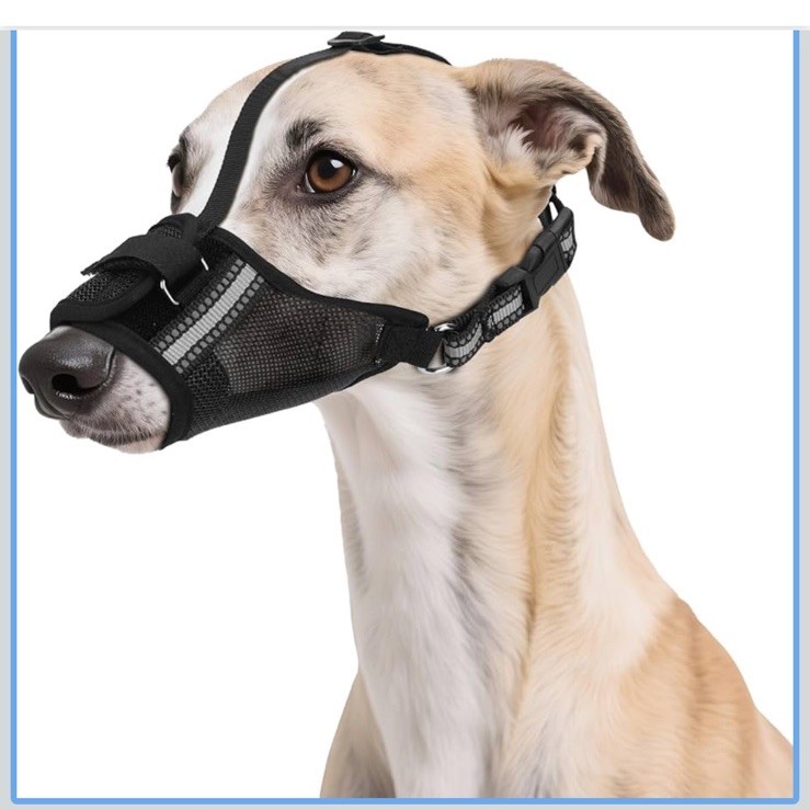 Nobleza Dog Muzzles, Breathable Adjustable Humane Mesh Dog Muzzle for Biting