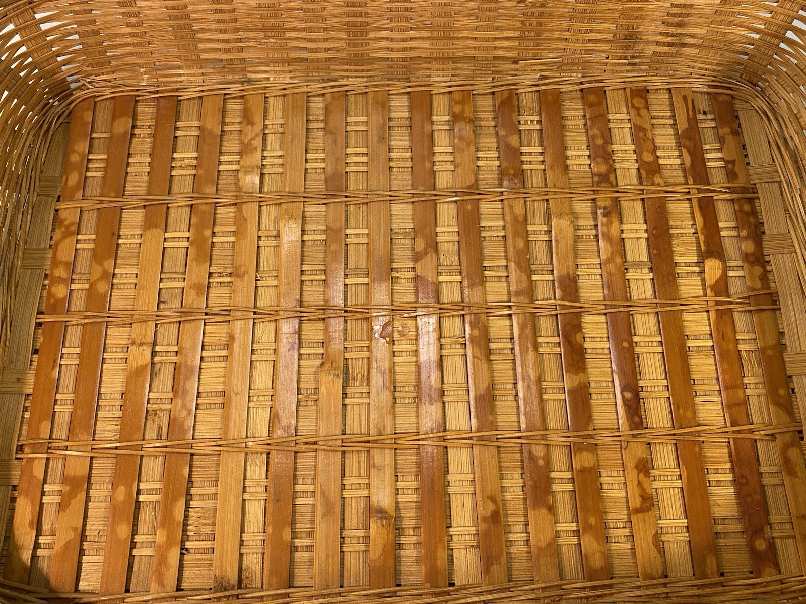 Rustic Farmhouse Rectangular Woven Bread/Serving Basket 14.75”x10.25”x2.5”