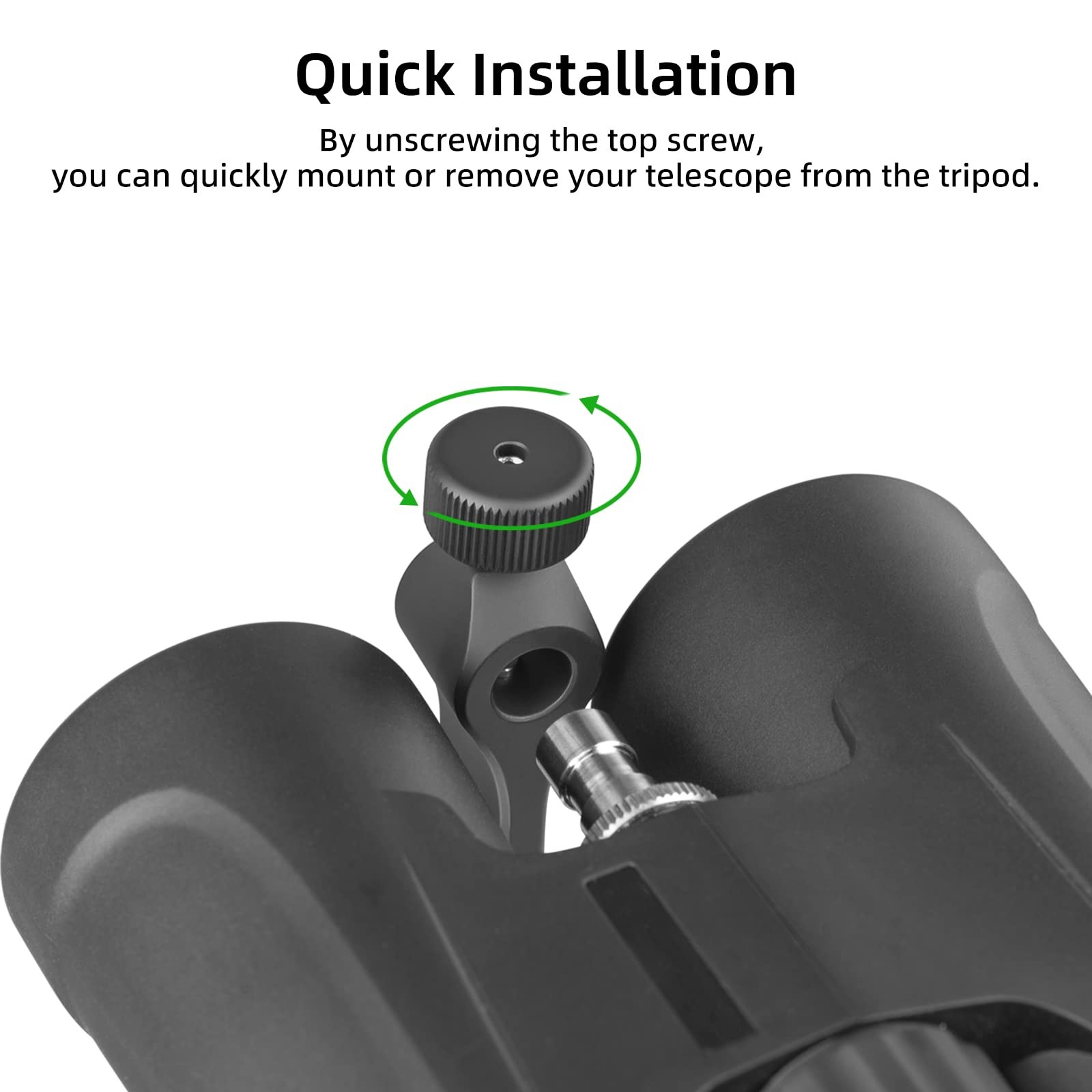 Binocular Tripod Adapter, Mount 1/4 Inch Threading black