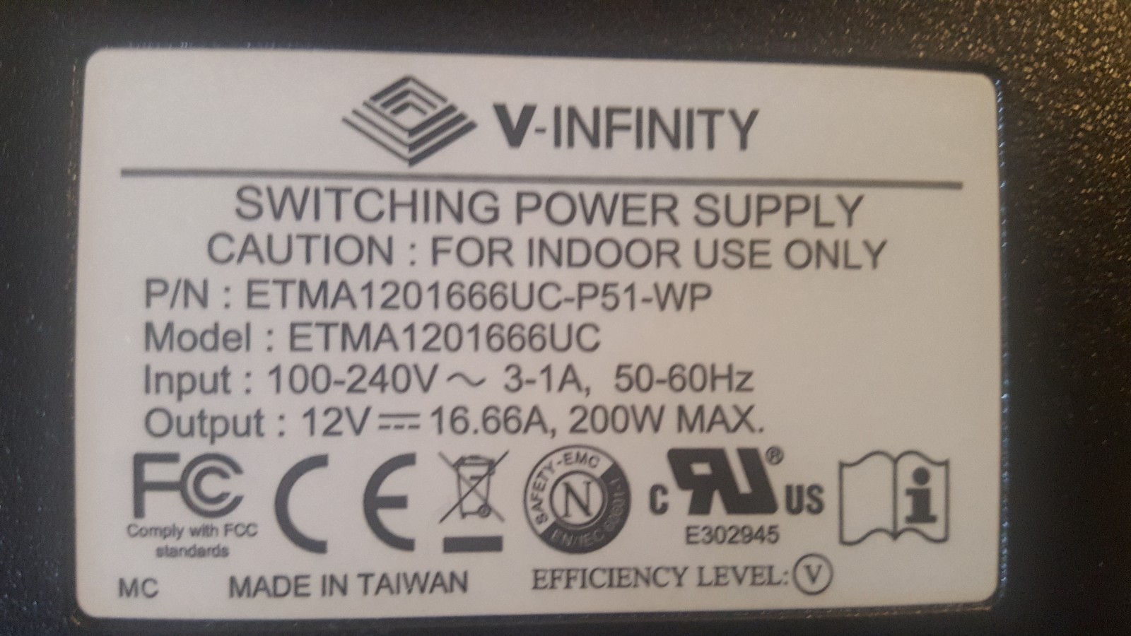 ETMA1201666UC-P51-WP AC/DC Adapter