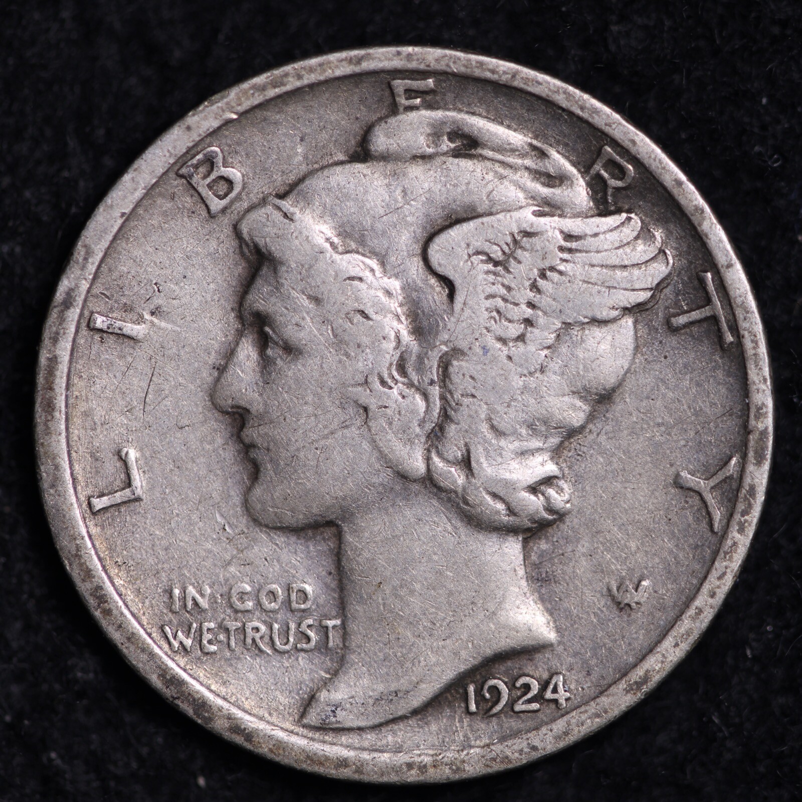 1924-D Mercury Dime CHOICE XF FREE SHIPPING E791 XNB