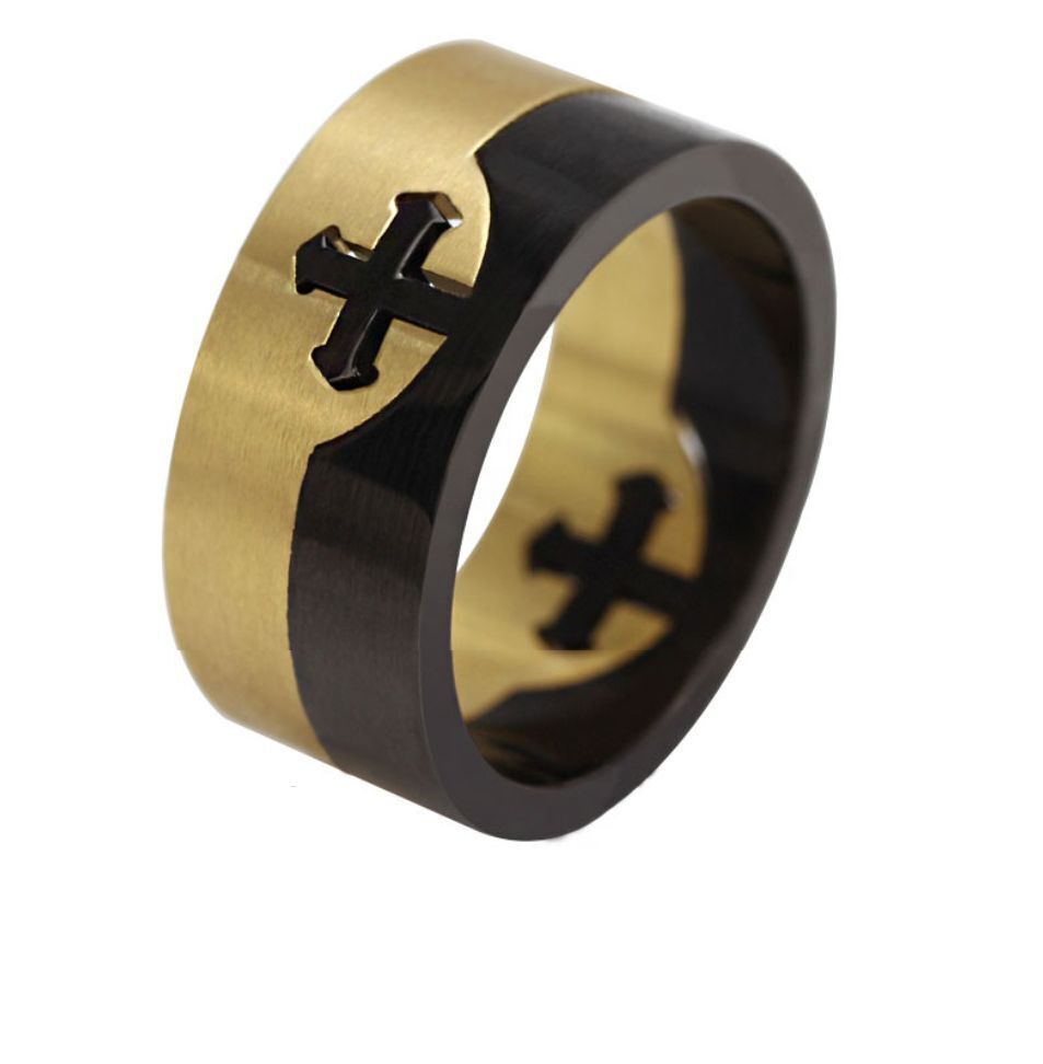Men Women Matching Stainless Steel Christian Cross Puzzle Ring Set Size 7-13 R1