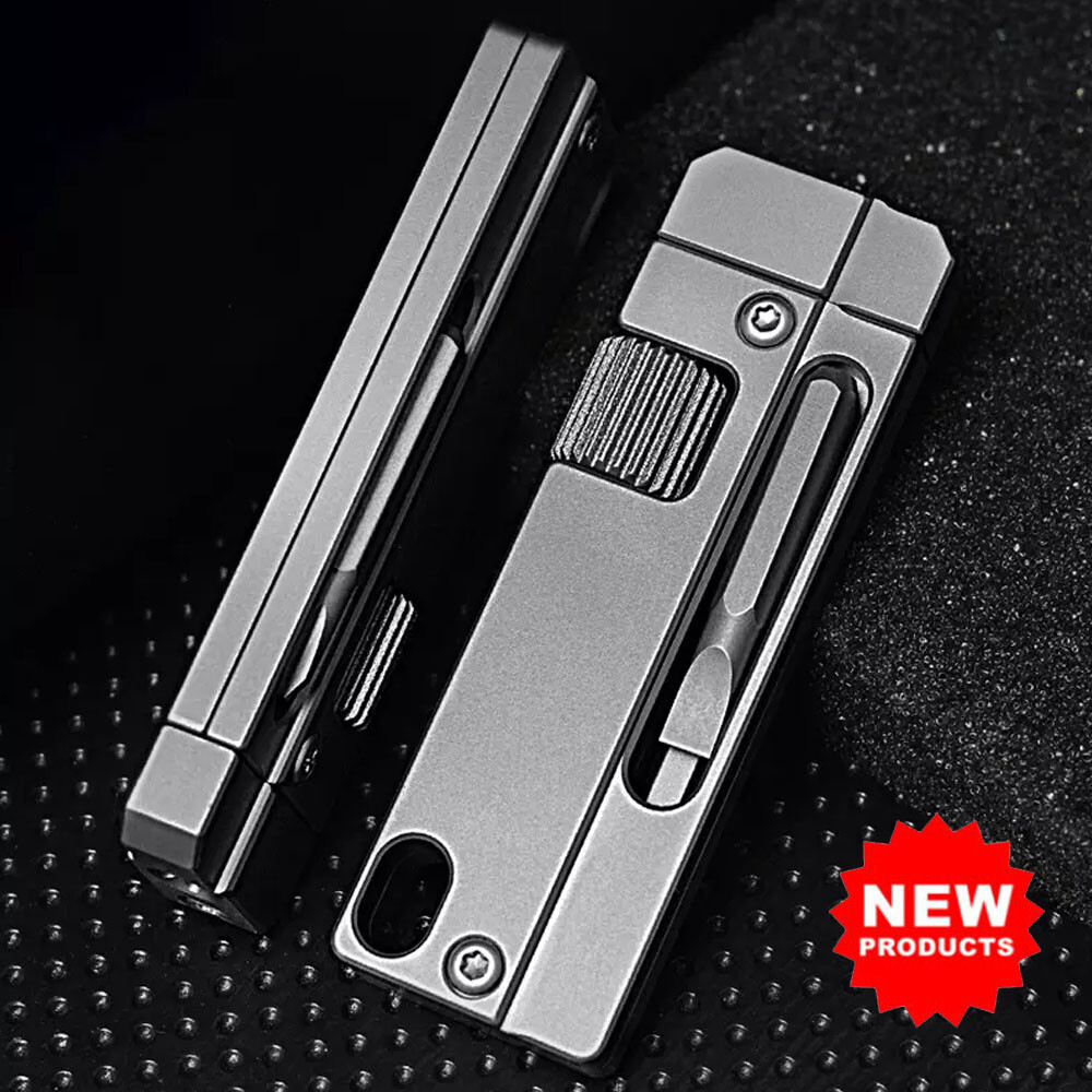 1X For EDC Titanium Alloy Multi Tool Adjustable Wrench Pocket With Bit Holder
