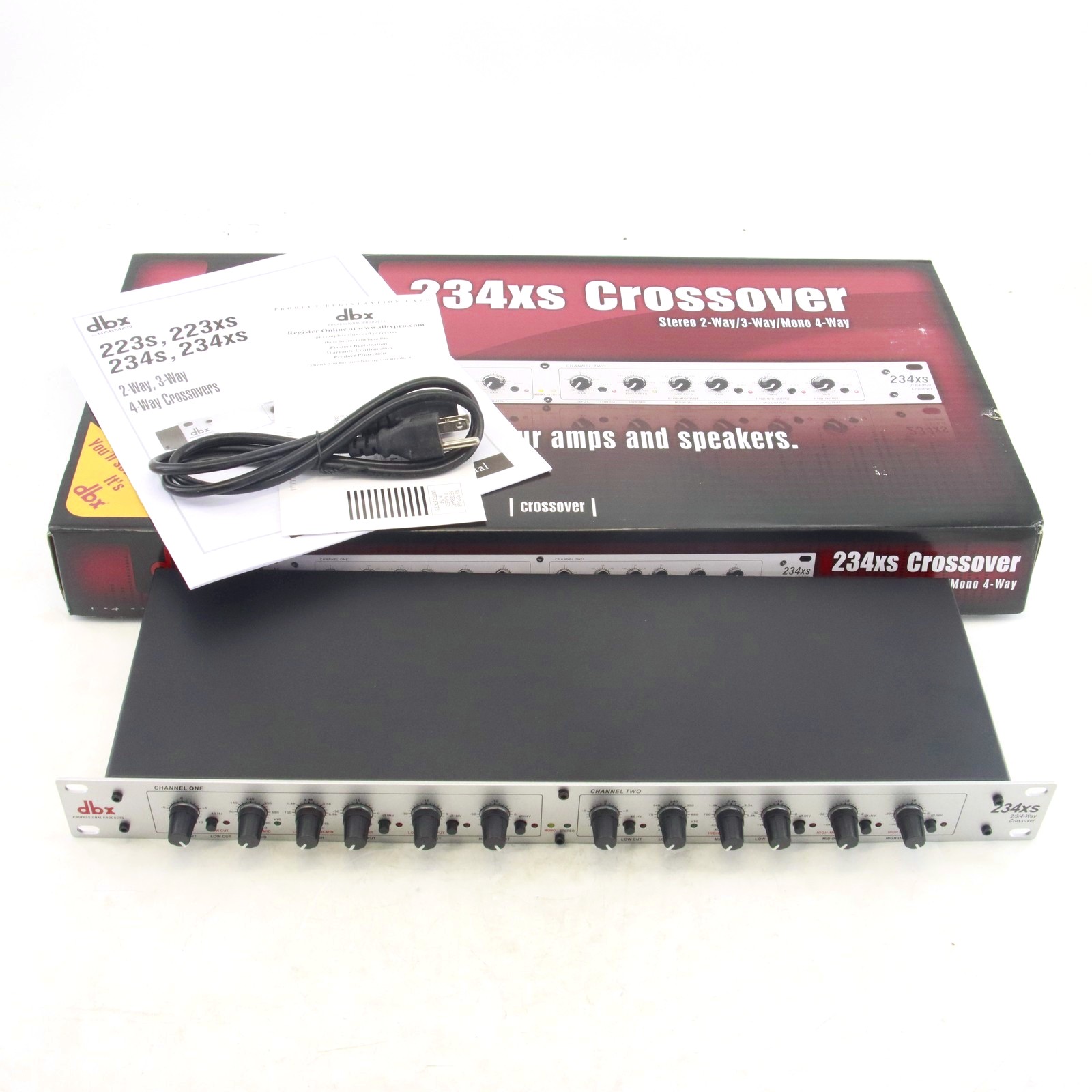 Crossover Stereo Electronic 4-Way Mono Audio Device Crossover DBX 234XS 2/3Way
