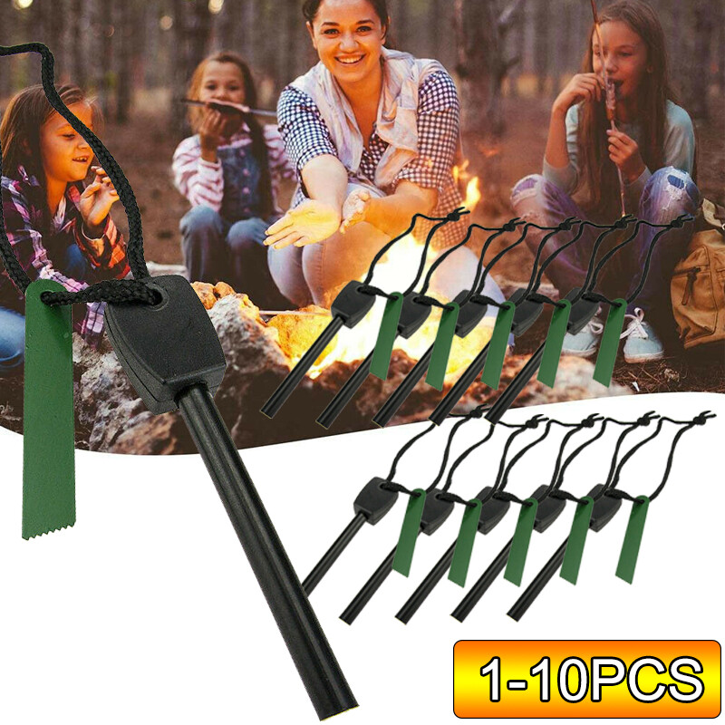 Waterproof Fire Starter Flint Steel Striker Ferro Rod Firesteel Camping Lighter