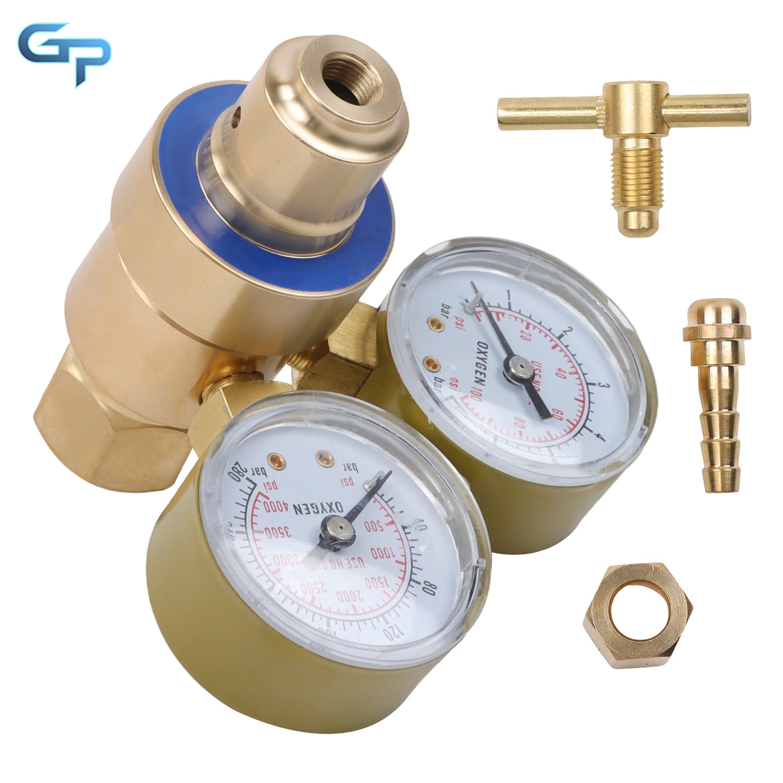 Professional Welding Oxygen Regulator, 2" Gauge Brass Design, CGA540 Fitting
