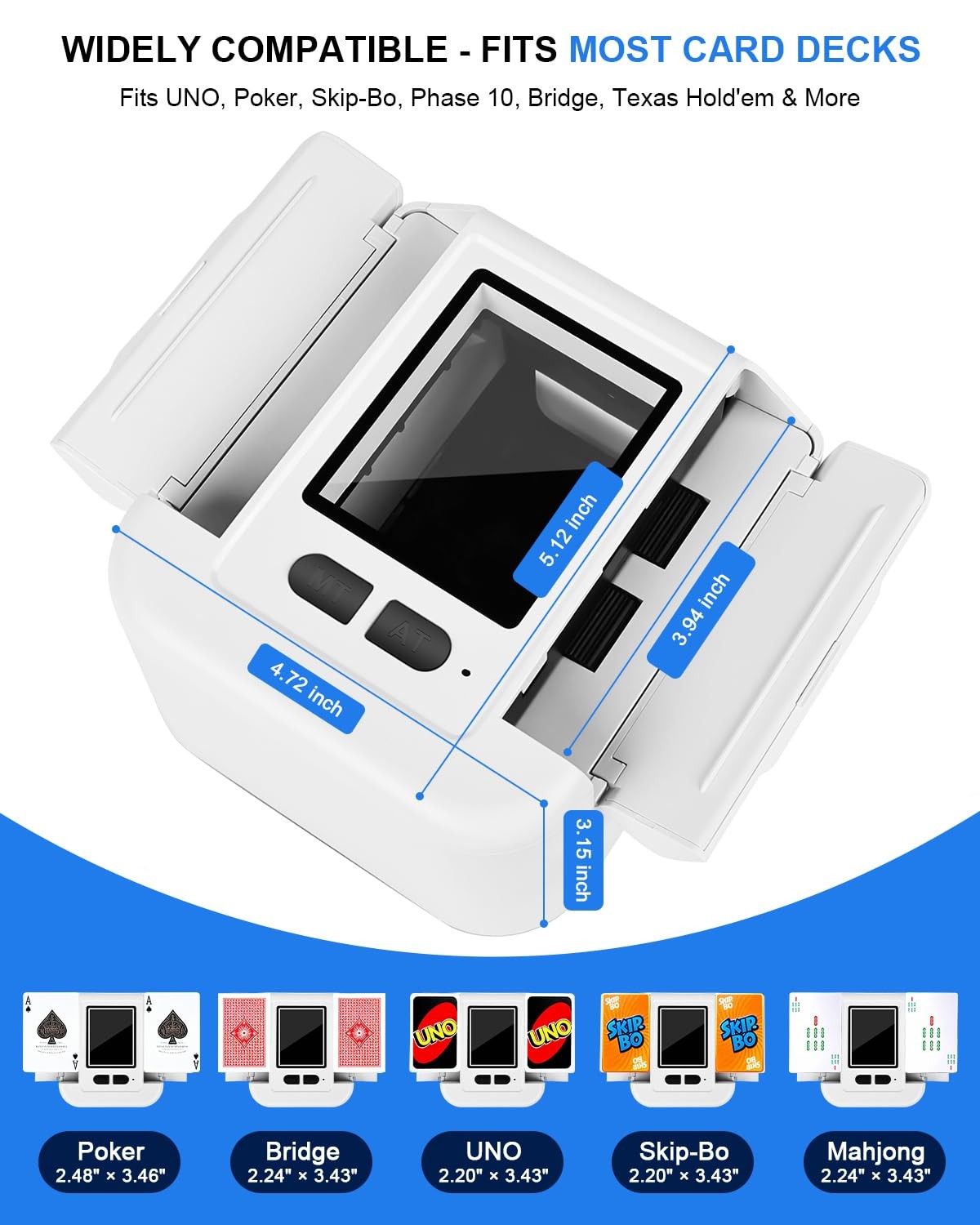 Automatic Card Shuffler Machine, Rechargeable Shuffle Machine for 2 Deck with...