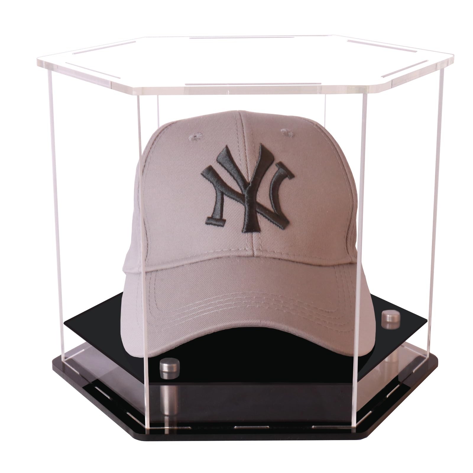 Vitrina transparente para gorras de béisbol y fútbol, ​​9,8 x 8,7 x 7,9 pulgadas