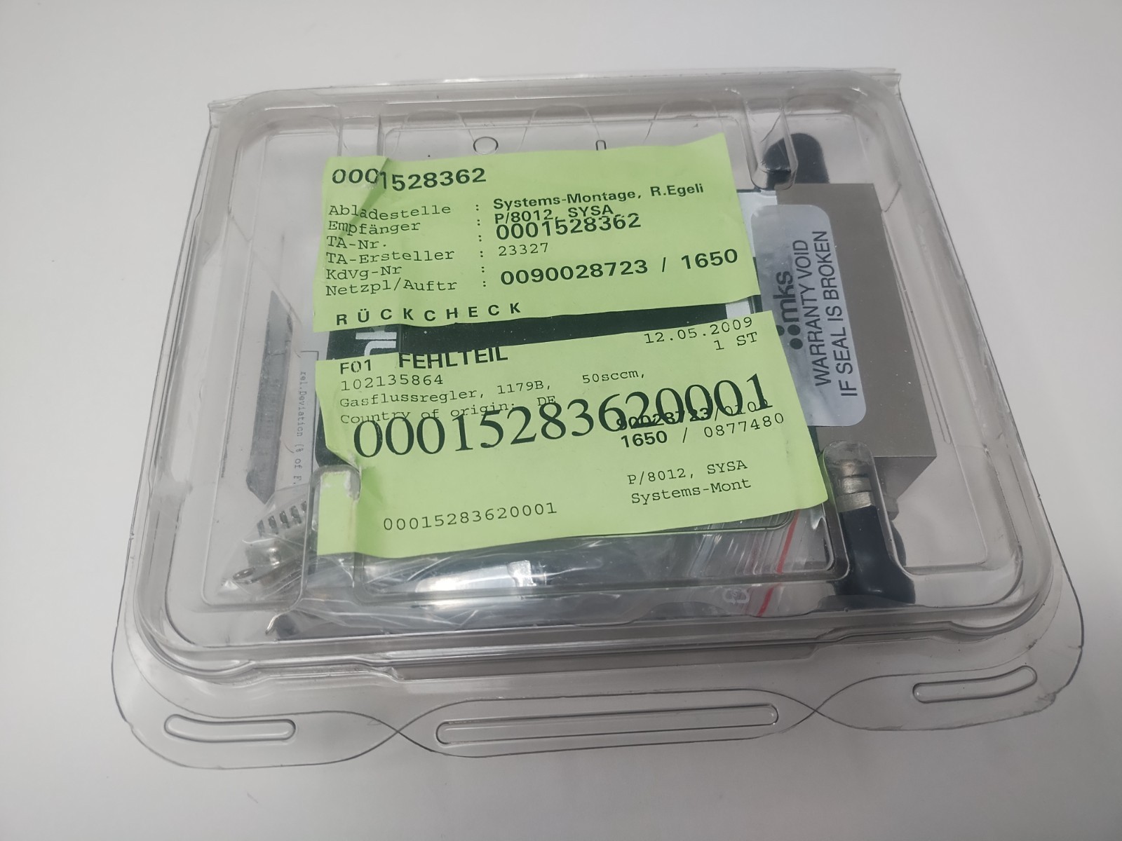 MKS Mass Flo Flow Controller 1179BX51CR14V Viton. New in package