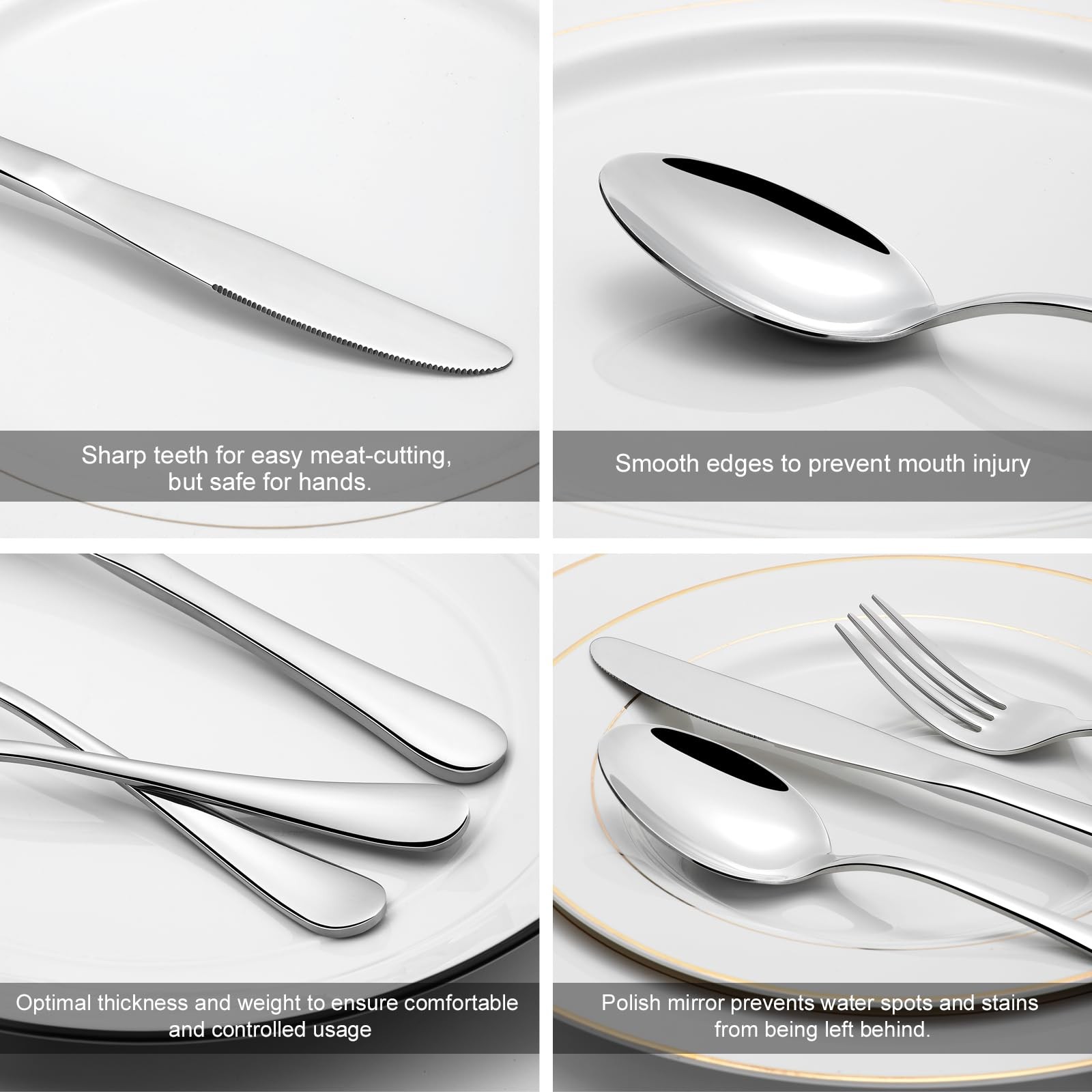60 Piece Silverware Set for 12, Stainless Steel Flatware Set Tableware Set In...