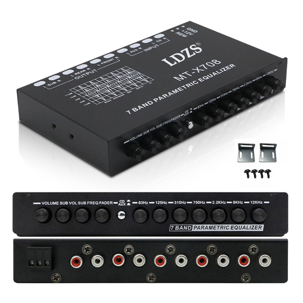 Professional 7 Band Car Equalizer Multifunctional Car Audio EQ Tuning P4D3