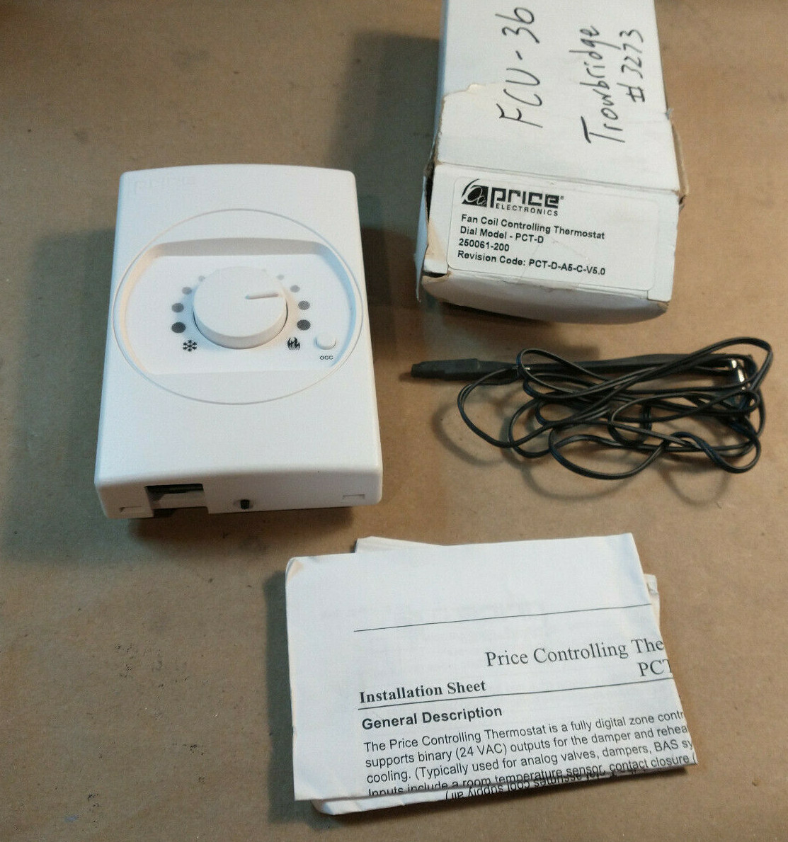 Price Electric PCT-D PCT-D-A5-C-V5 Fan Coil Controlling Thermostat - Fast Ship