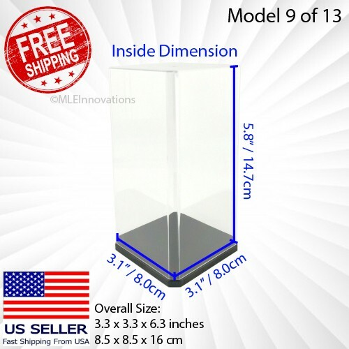 Display Case Tall Small Clear Plastic Box Dust Proof Toy Figure Car UV Acrylic