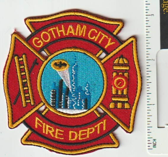 Gotham City "Batman" Fire Department cap sized 3" patch ship from Australia