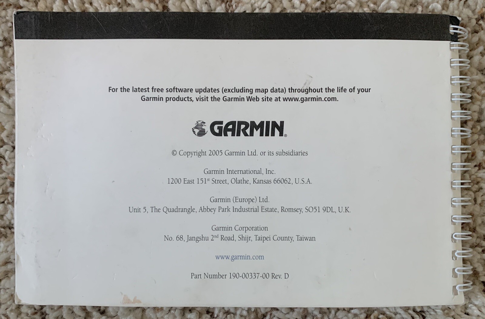 Garmin GPSMAP 296 Portable Aviation Receiver Pilot's Guide