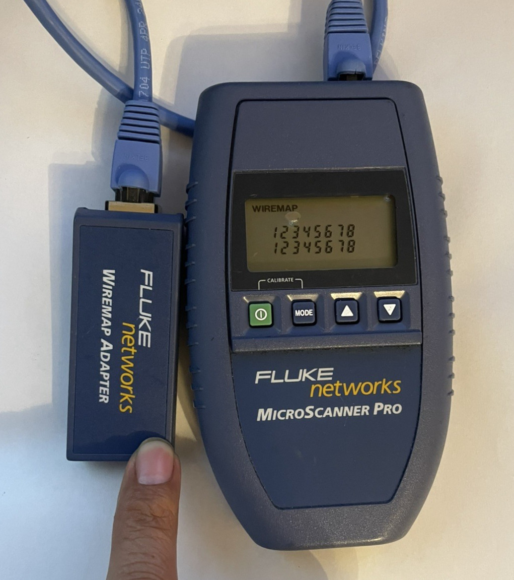 Fluke Networks MicroScanner Pro Cable Tester, with WireMap Adapter and Coax adpt