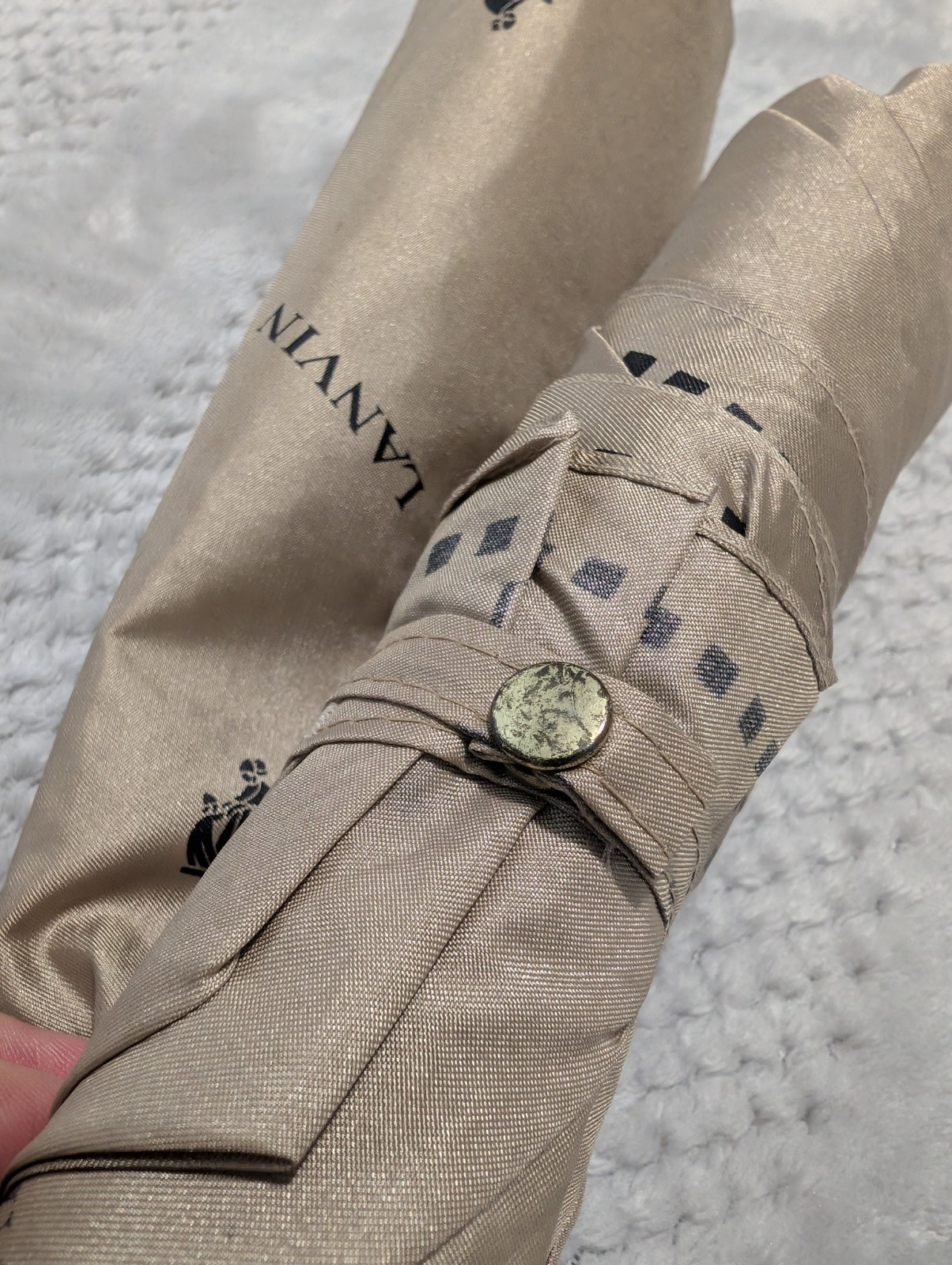 Vintage Lanvin Paris Emblem Print Folding Umbrella