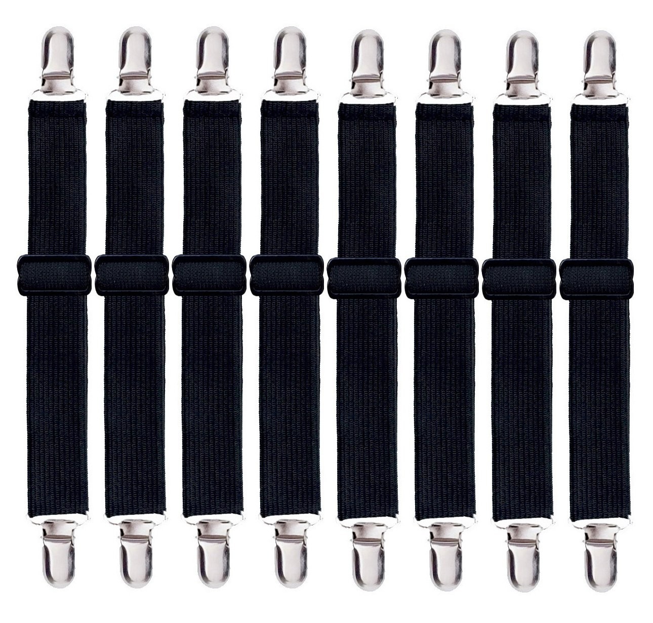 Korlon 8 Pack Bed Sheet Straps, Adjustable Elastic Fitted Holder...