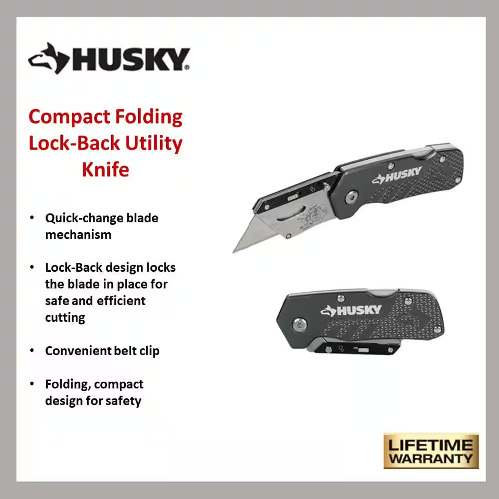 Compact Folding Lock Back Utility Knife