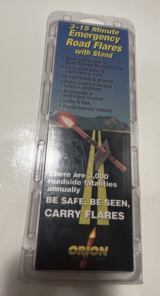 Orion Emergency Road Flares 15 Minute Flare 3 Pack BRAND NEW!
