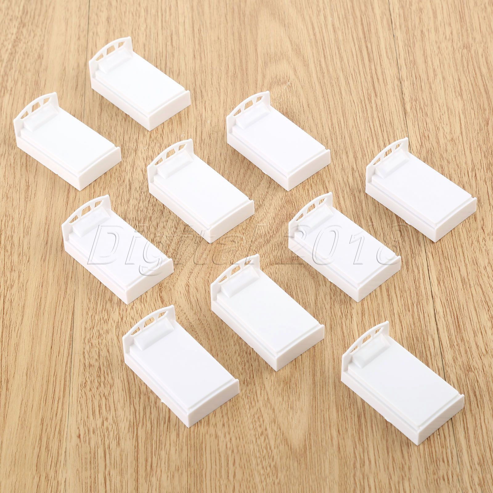 For Dolls House Furniture Model 10pcs Set Single Bed Bedroom Diorama 1:50 Scale