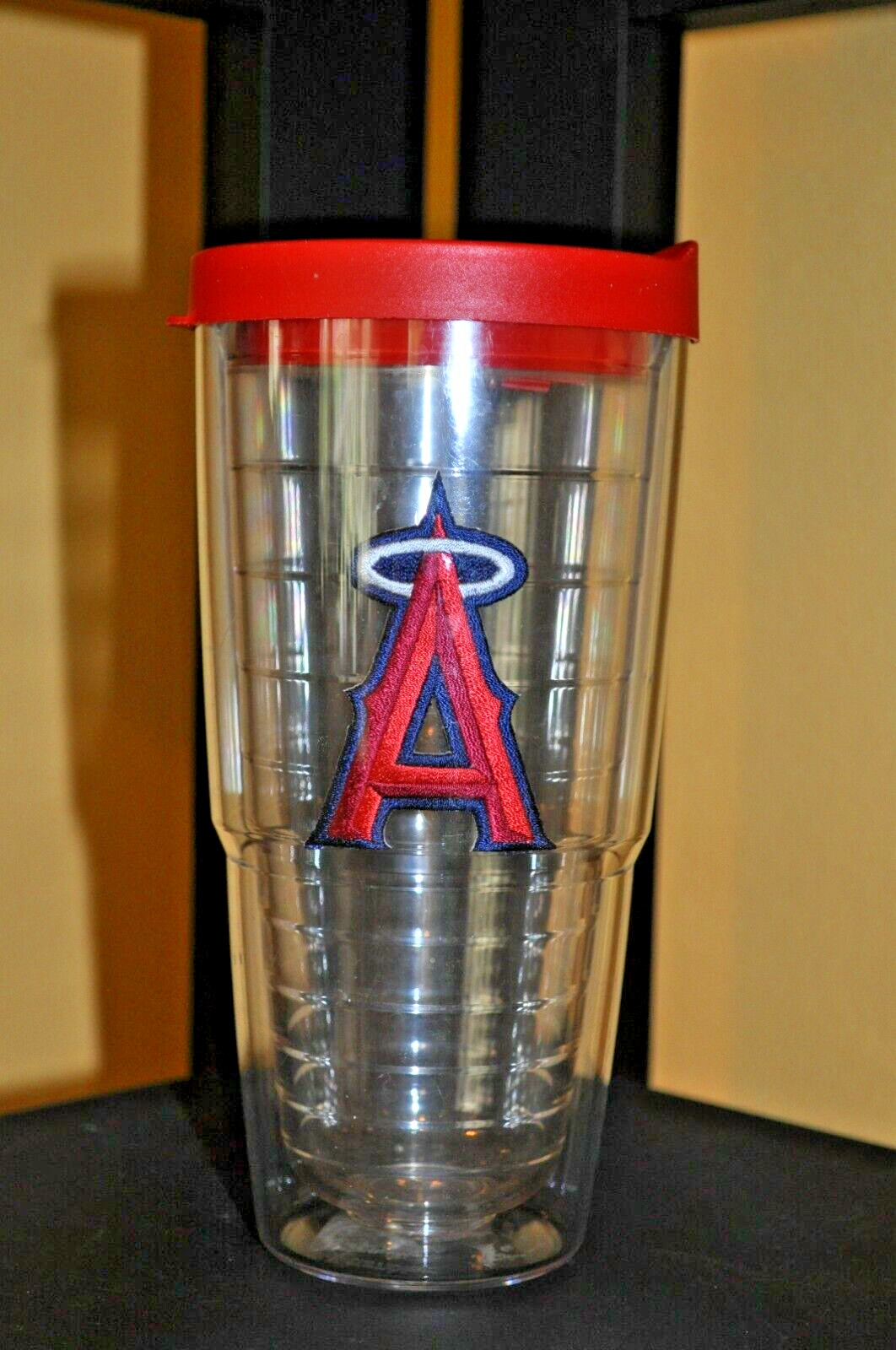 Angels Baseball 24 oz Tervis Double Wall Tumbler Red Lid Straw Included