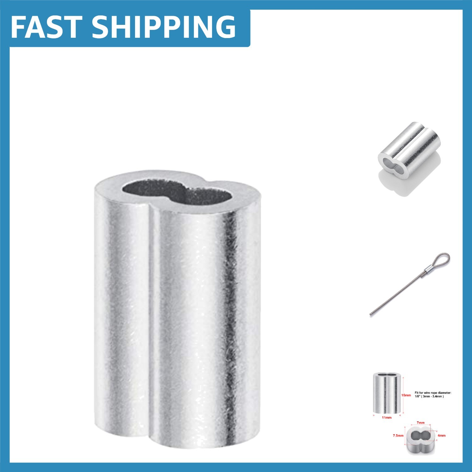 Versatile 1/8" Aluminum Crimping Ferrules – 150PCS for Strong Cable Connections