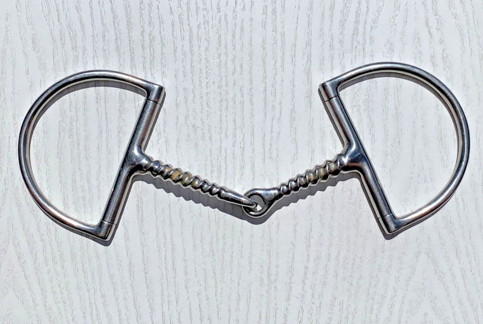 Corkscrew Hunter D-Ring Snaffle Bit, Stainless Steel, HORSE SIZE: 5.5 Inch