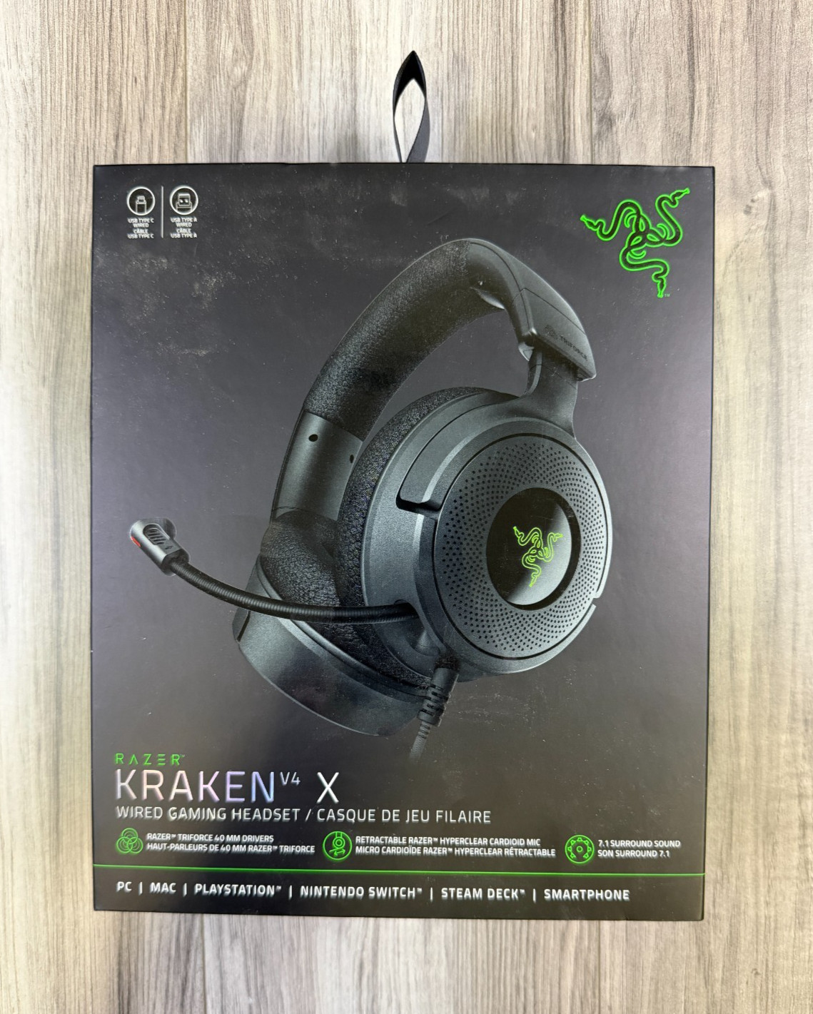 Razer Kraken V4 X Wired Gaming Headset 7.1 Surround Sound PC PS5 Switch NEW OEM