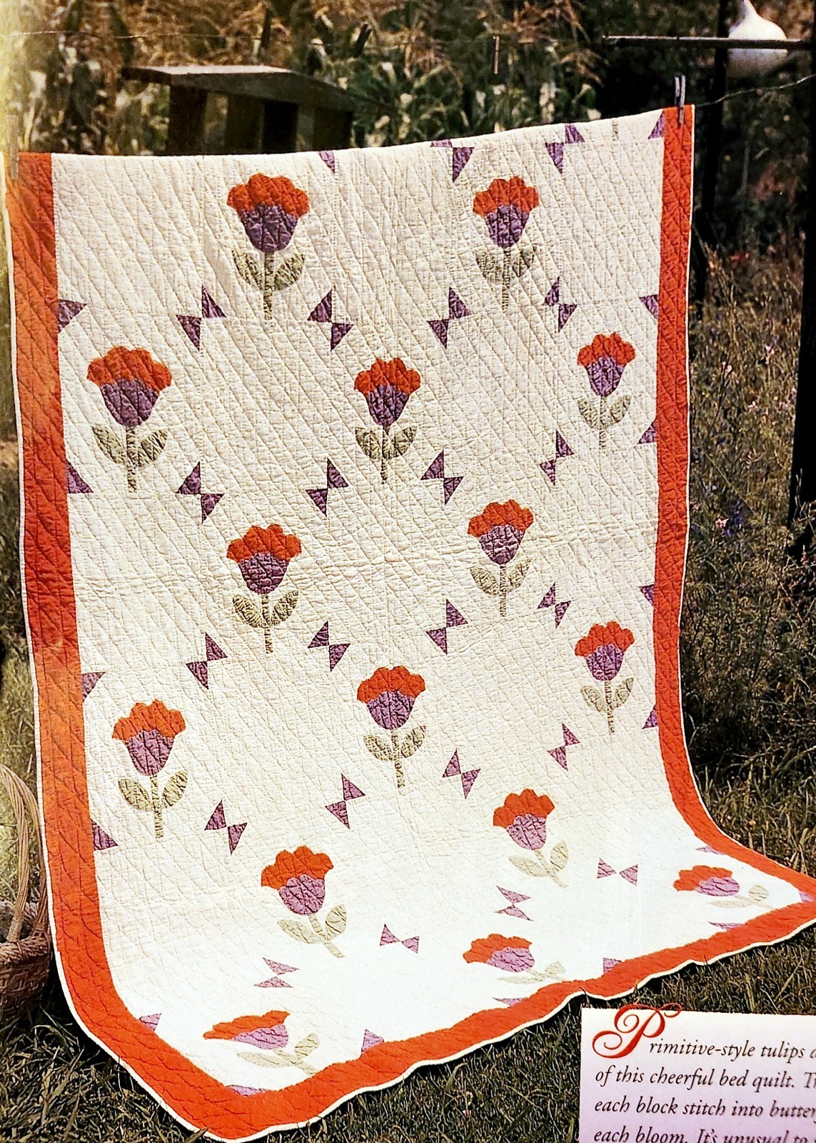 "Prairie Tulip" Quilt Pattern from 1999 Magazine Applique Intermediate