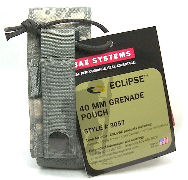 (2) BAE Systems ECLiPSE Single 40mm HE/Pyro Grenade MOLLE Pouch - universal camo