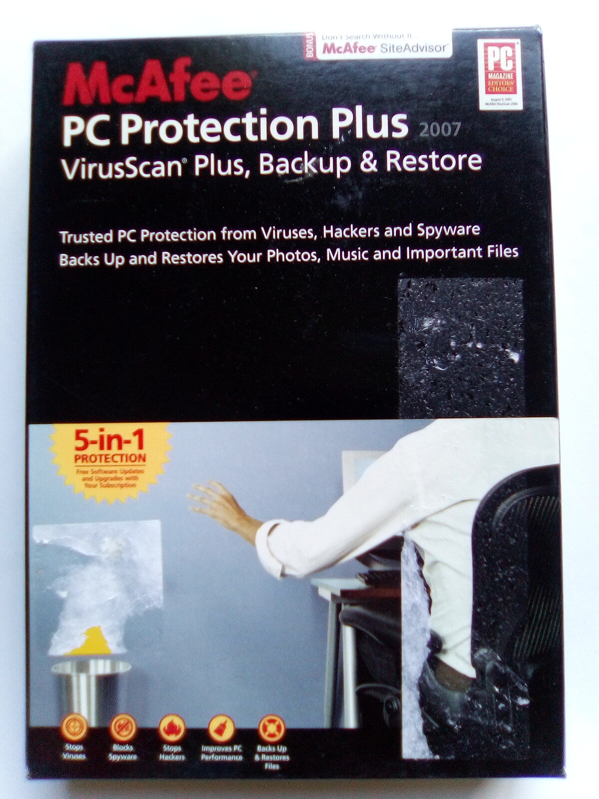 McAfee PC Protection Plus 2007 (5-in-1 Protection VirusScan Plus, Backup,Restore