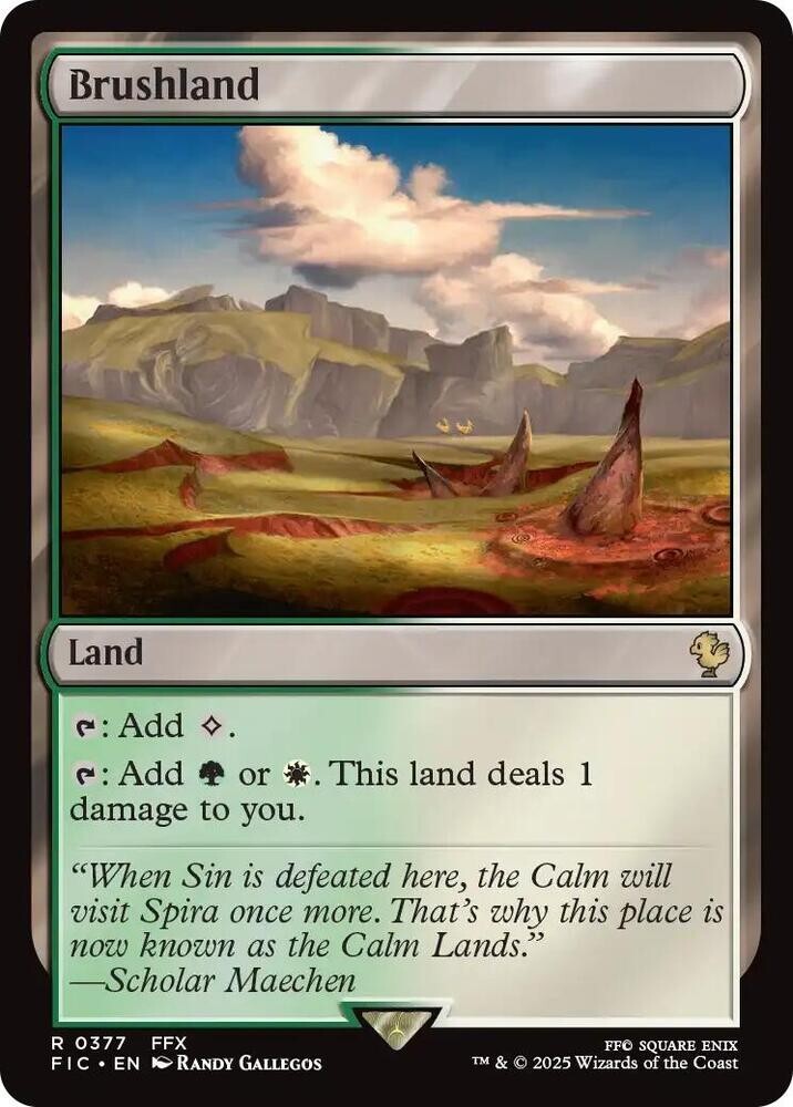 NM Brushland, MTG, Final Fantasy Commander, Magic the Gathering, 377